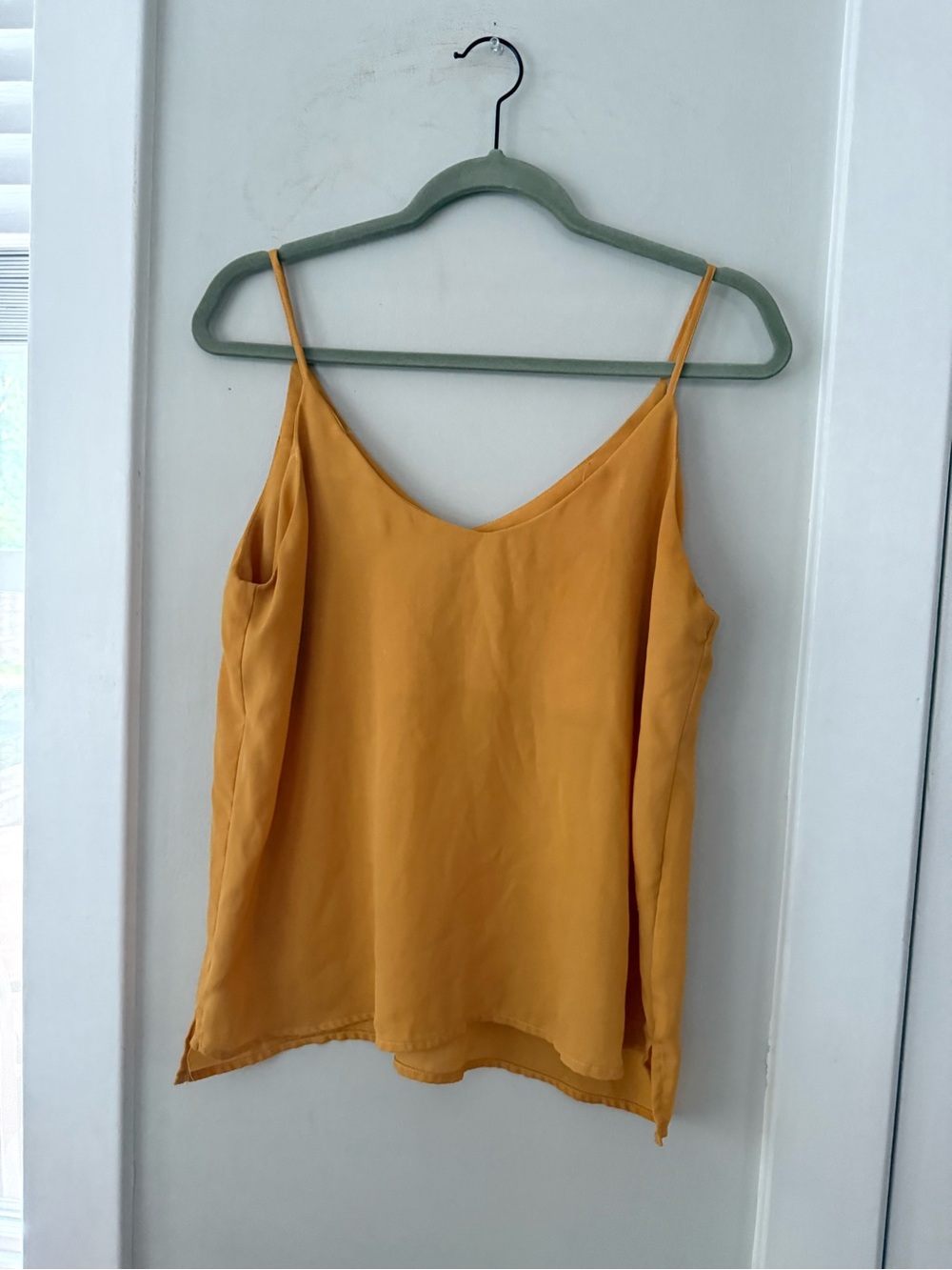 Mustard Yellow V-Neck Spaghetti Strap Tank Top